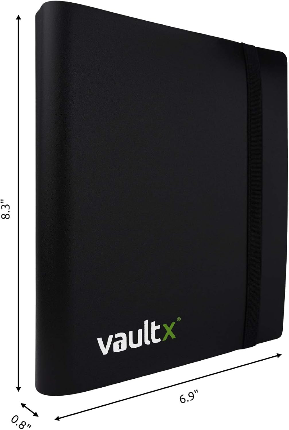 4 Pocket Standard Strap Binder, Holds 160 Trading Cards in 20 Side-Loading Pages (Black)