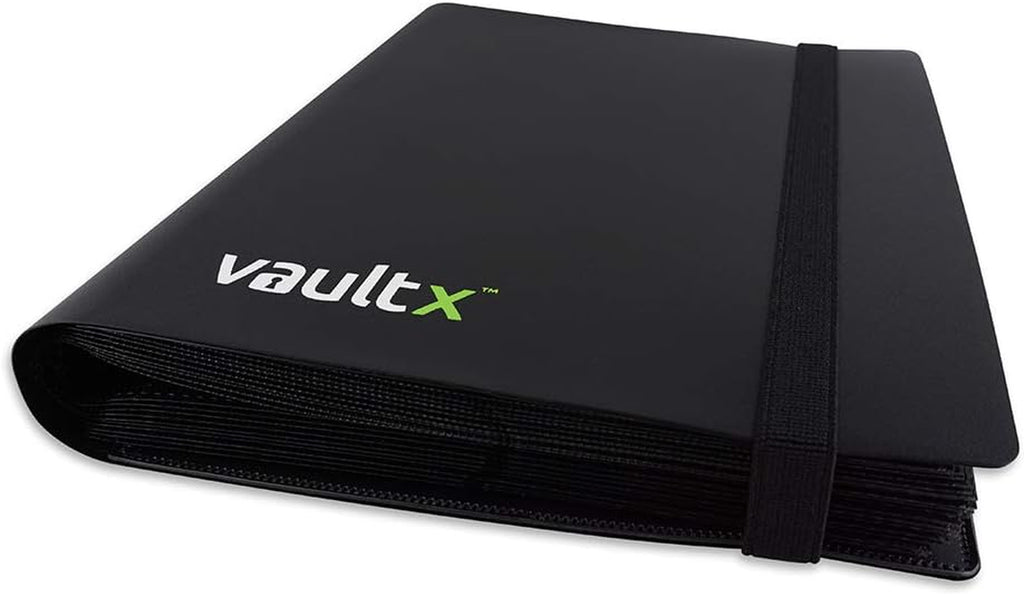 4 Pocket Standard Strap Binder, Holds 160 Trading Cards in 20 Side-Loading Pages (Black)