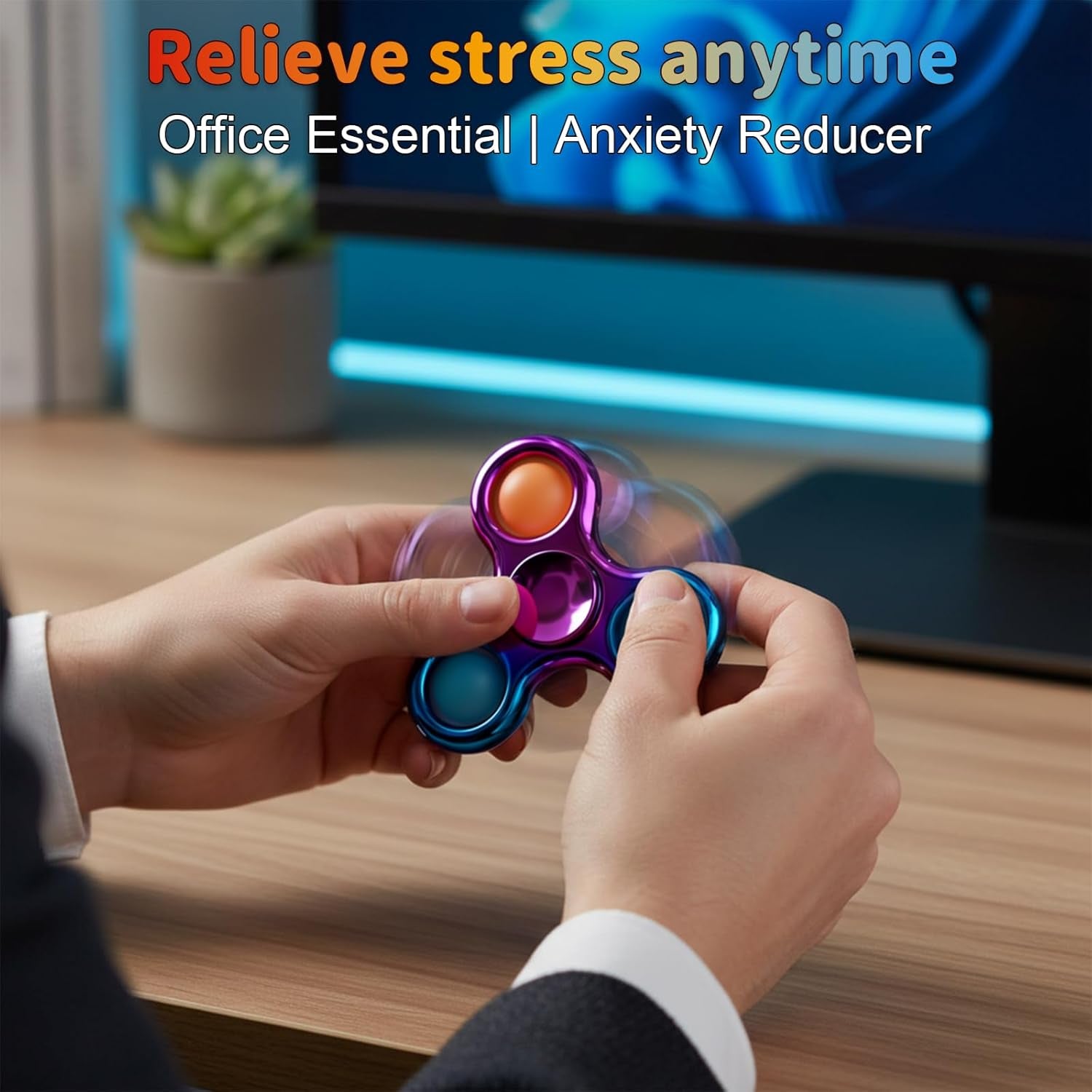 Fidget Toys 3 Pack,Pop Fidget Spinner for Kids & Adults Relieves Stress and Calm Down,Sensory Toys for Kids with Autism ADHD Toy