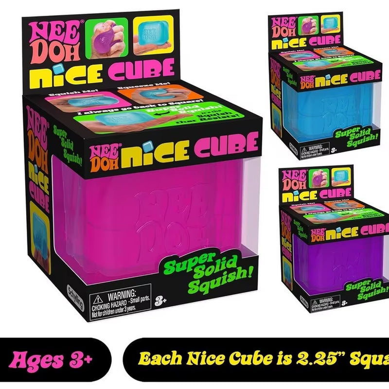 Needoh Nice Cube Antistress Sensoriale, Giocattolo per Ansia E Concentrazione, Cubo Sensoriale Da Scrivania per Adulti E Bambini