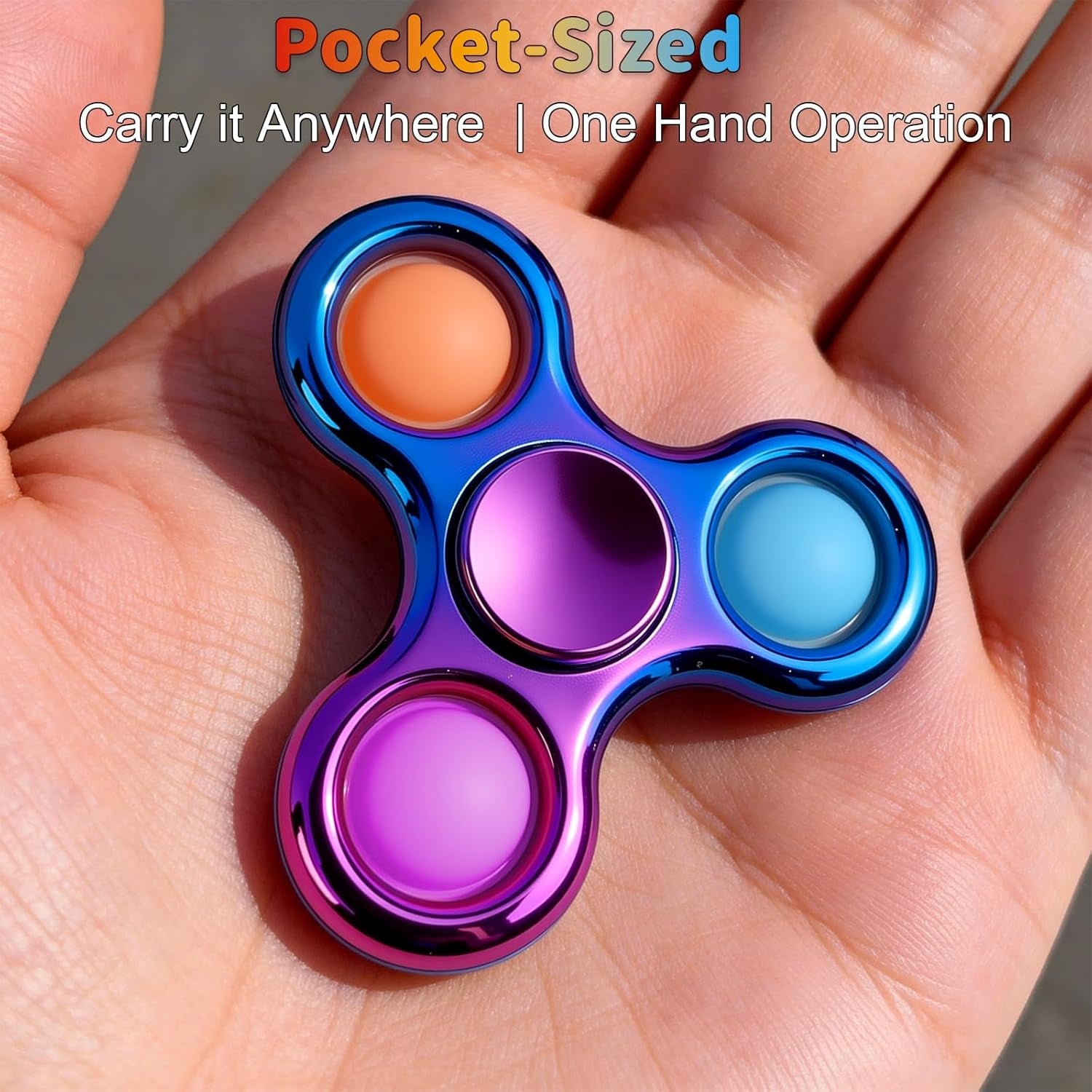 Fidget Toys 3 Pack,Pop Fidget Spinner for Kids & Adults Relieves Stress and Calm Down,Sensory Toys for Kids with Autism ADHD Toy