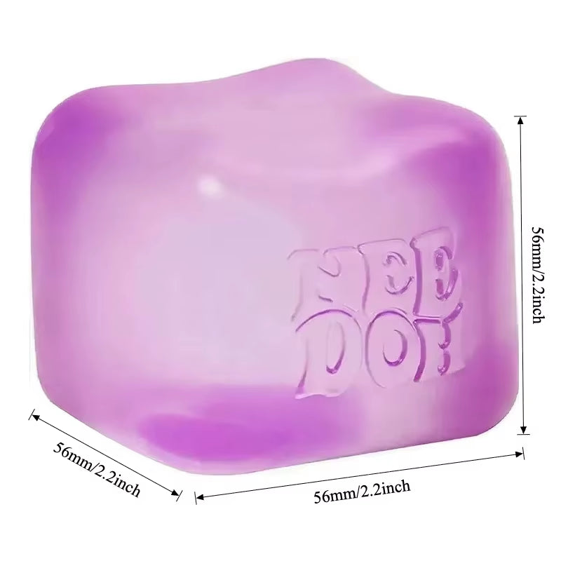 Needoh Nice Cube Antistress Sensoriale, Giocattolo per Ansia E Concentrazione, Cubo Sensoriale Da Scrivania per Adulti E Bambini