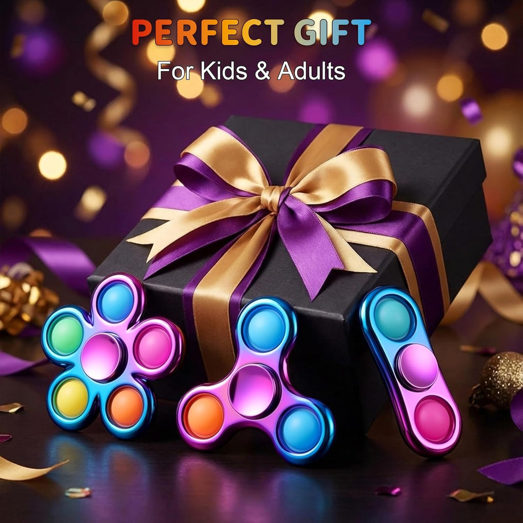Fidget Toys 3 Pack,Pop Fidget Spinner for Kids & Adults Relieves Stress and Calm Down,Sensory Toys for Kids with Autism ADHD Toy