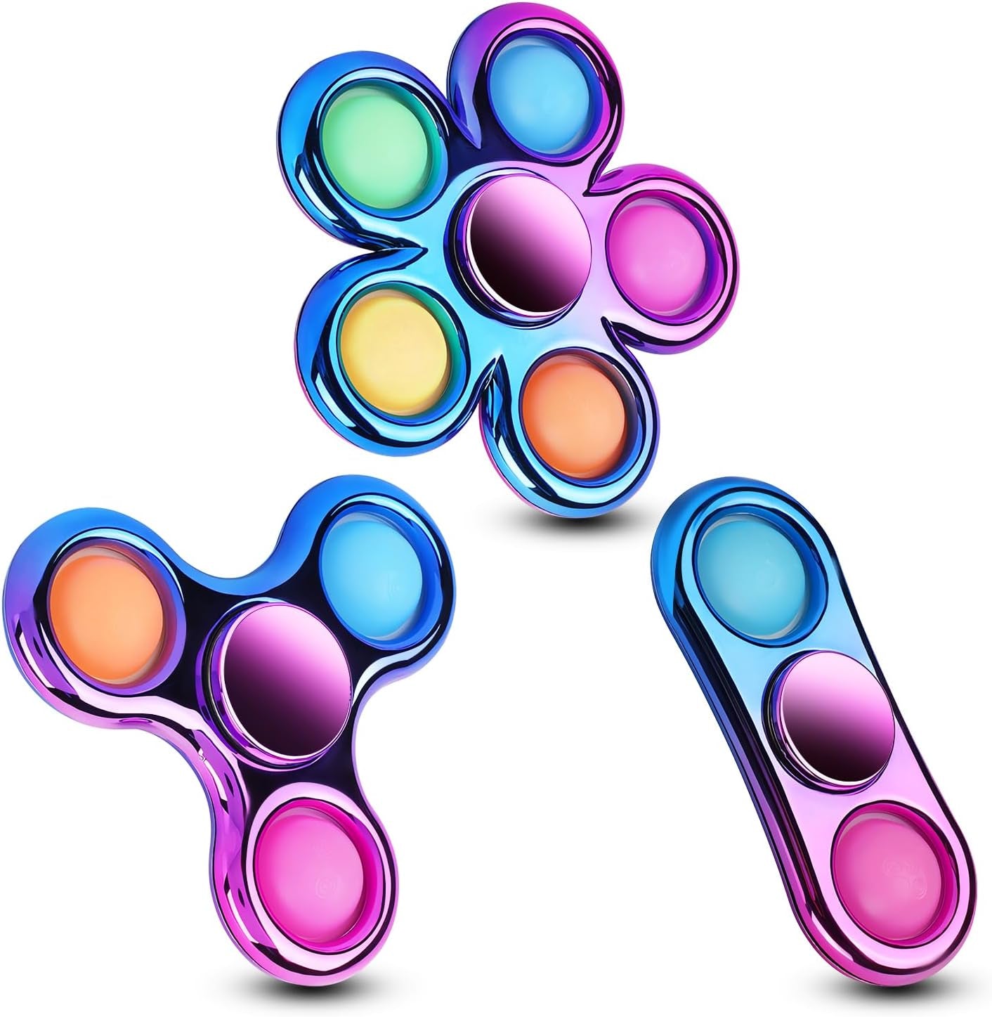 Fidget Toys 3 Pack,Pop Fidget Spinner for Kids & Adults Relieves Stress and Calm Down,Sensory Toys for Kids with Autism ADHD Toy