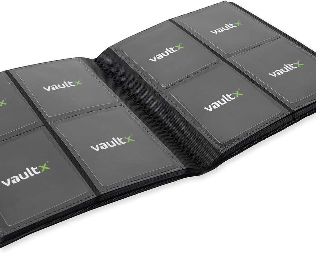 4 Pocket Standard Strap Binder, Holds 160 Trading Cards in 20 Side-Loading Pages (Black)